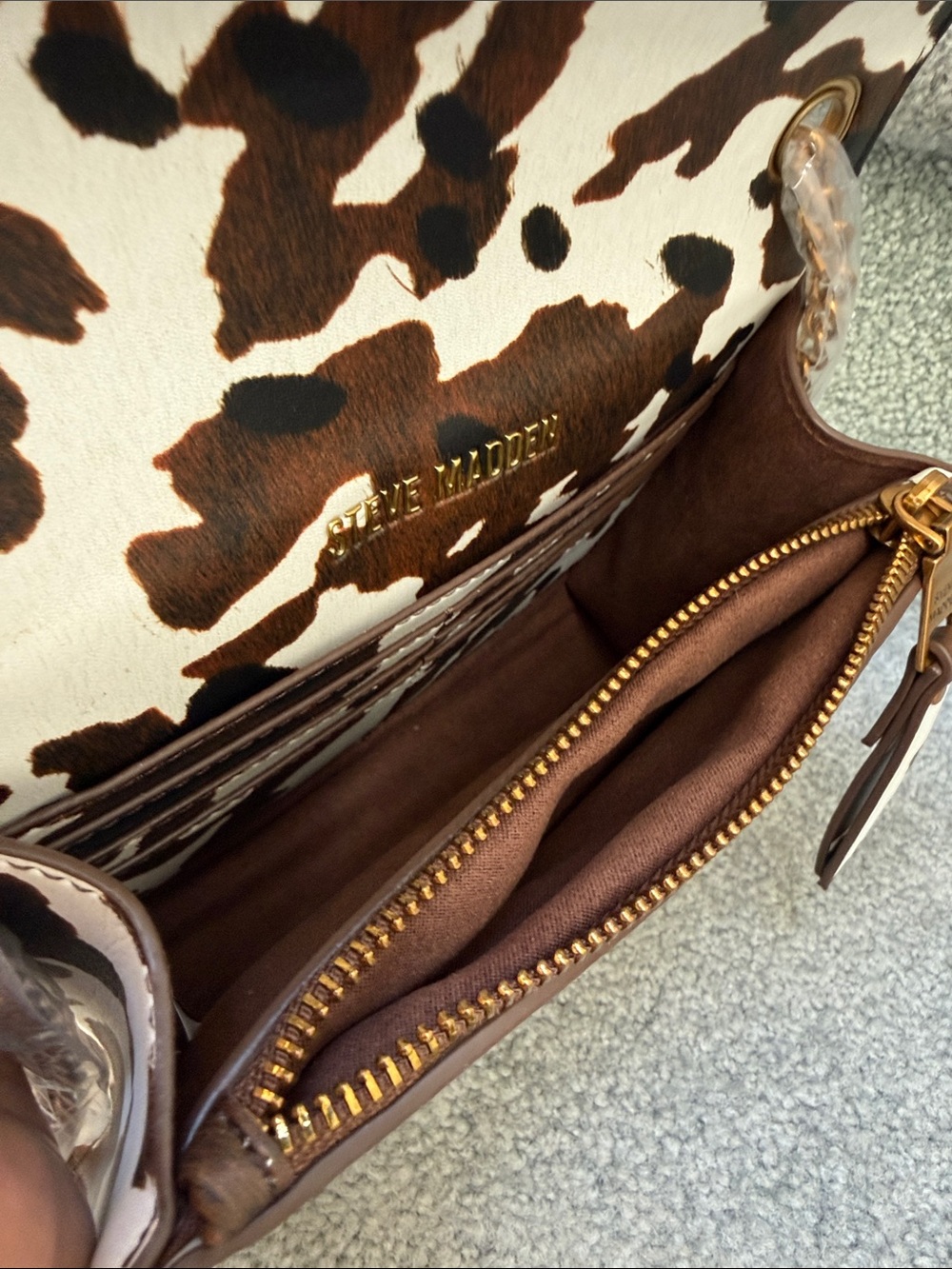 NWT Steve Madden Cowhide-Print Crossbody Bag - Picture 11 of 16